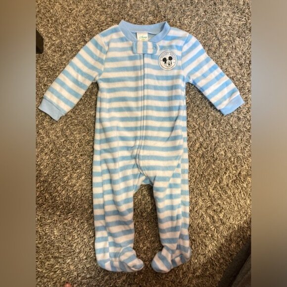 Disney baby Mickey Mouse footed fleece pajama sleepers 3-6 months - Picture 4 of 5
